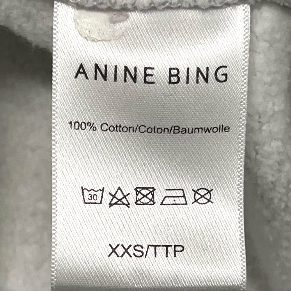 Anine Bing Sport Tyler Hoodie Grey Heather Logo Oversized Sweatshirt Women’s XS - Picture 9 of 13